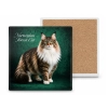 Podkładka ceramiczna, kwadratowa - Koty Norwegian Forest Cat (CARMANI)