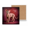 Podkładka ceramiczna, kwadratowa - Koty Devon Rex (CARMANI)