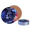 Kpl. 4 podkładek ceramicznych, okrągłe - Znaki zodiaku, Wodnik (CARMANI)