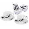 Kpl dwóch filiżanek ze spodkami espresso - Koci świat (CARMANI)