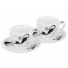 Kpl dwóch filiżanek ze spodkami espresso - Koci świat (CARMANI)