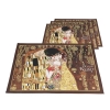 Kpl. 4 podkładek na stół - G. Klimt, Pocałunek, brązowe tło (CARMANI)