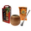 Zestaw do Yerby - Naczynie Ceramiczne (brązowe) + bombilla + Yerba Mate Green 50g