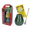 Zestaw do Yerby - Naczynie Ceramiczne zieleń transparentna) + bombilla + Yerba Mate Green 50g