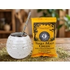 Zestaw do Yerby - Naczynie Ceramiczne (kremowe) + bombilla + Yerba Mate Green 50g