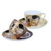Kpl. 2 filiżanek ze spodkami - G. Klimt, Pocałunek, kremowe i brązowe tło (CARMANI)