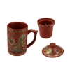 Kubek ceramiczny z sitkiem i przykrywką, zmieniający kolor.