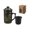 Kubek ceramiczny z sitkiem i przykrywką, zmieniający kolor.