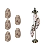 Lampa podłogowa - pięć kloszy, wielokolorowych