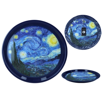 Taca antypoślizgowa okrągła - V. van Gogh, Gwiaździsta Noc (CARMANI)