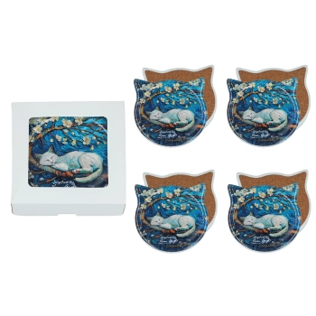 Kpl. 4 podkładek ceramicznych z uszami - Inspirowane malarstwem V. van Gogh (CARMANI)
