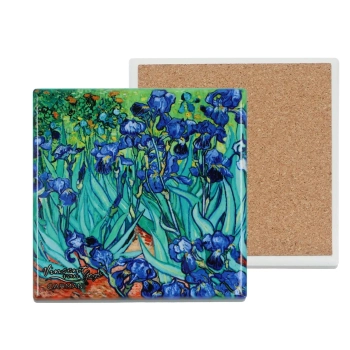 Podkładka ceramiczna, kwadratowa - V. van Gogh, Irysy (CARMANI)