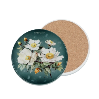 Podkładka ceramiczna, okrągła - Kwiaty (CARMANI)