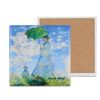 Podkładka ceramiczna, kwadratowa - C. Monet, Kobieta z Parasolem (CARMANI)