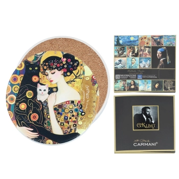 Podkładka ceramiczna, okrągła - Inspirowane malarstwem G. Klimt (CARMANI)