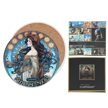 Podkładka ceramiczna, okrągła - Inspirowane malarstwem A. Mucha (CARMANI)