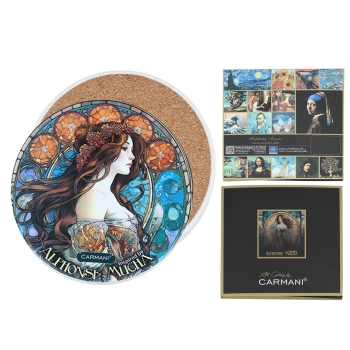 Podkładka ceramiczna, okrągła - Inspirowane malarstwem A. Mucha (CARMANI)