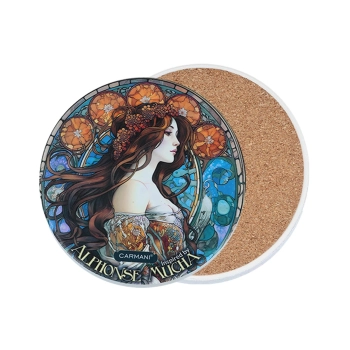 Podkładka ceramiczna, okrągła - Inspirowane malarstwem A. Mucha (CARMANI)