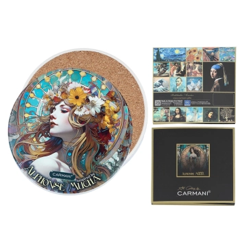 Podkładka ceramiczna, okrągła - Inspirowane malarstwem A. Mucha (CARMANI)