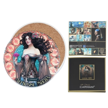 Podkładka ceramiczna, okrągła - Inspirowane malarstwem A. Mucha (CARMANI)