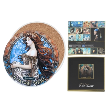 Podkładka ceramiczna, okrągła - Inspirowane malarstwem A. Mucha (CARMANI)