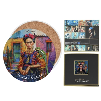 Podkładka ceramiczna, okrągła - Inspirowane malarstwem F. Kahlo (CARMANI)