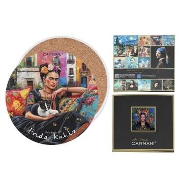 Podkładka ceramiczna, okrągła - Inspirowane malarstwem F. Kahlo (CARMANI)