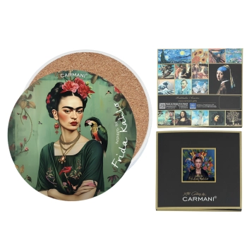 Podkładka ceramiczna, okrągła - Inspirowane malarstwem F. Kahlo (CARMANI)