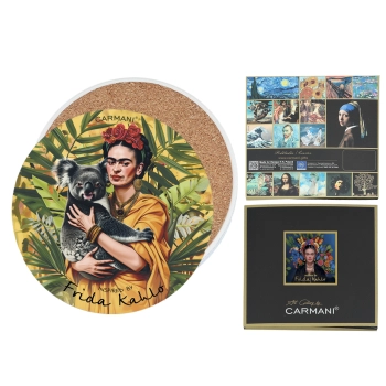 Podkładka ceramiczna, okrągła - Inspirowane malarstwem F. Kahlo (CARMANI)