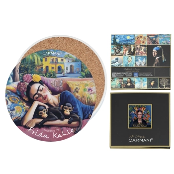 Podkładka ceramiczna, okrągła - Inspirowane malarstwem F. Kahlo (CARMANI)