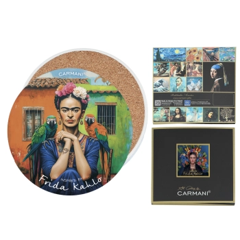 Podkładka ceramiczna, okrągła - Inspirowane malarstwem F. Kahlo (CARMANI)
