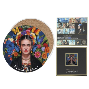 Podkładka ceramiczna, okrągła - Inspirowane malarstwem F. Kahlo (CARMANI)