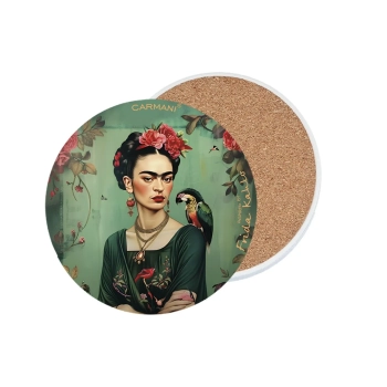 Podkładka ceramiczna, okrągła (duża) - Inspirowane malarstwem F. Kahlo (CARMANI)