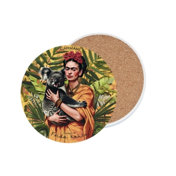 Podkładka ceramiczna, okrągła (duża) - Inspirowane malarstwem F. Kahlo (CARMANI)