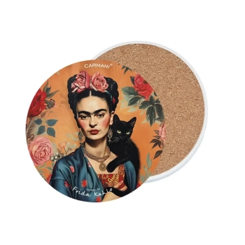 Podkładka ceramiczna, okrągła (duża) - Inspirowane malarstwem F. Kahlo (CARMANI)