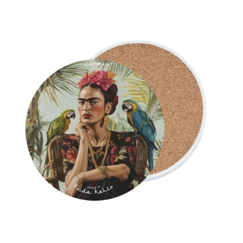 Podkładka ceramiczna, okrągła (duża) - Inspirowane malarstwem F. Kahlo (CARMANI)