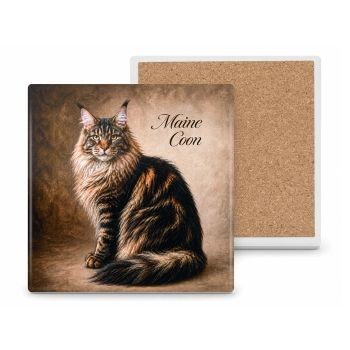 Podkładka ceramiczna, kwadratowa - Koty Maine Coon(CARMANI)