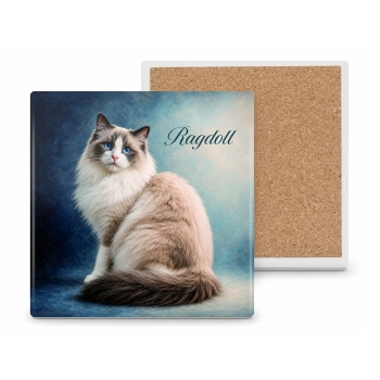 Podkładka ceramiczna, kwadratowa - Koty Ragdoll (CARMANI)