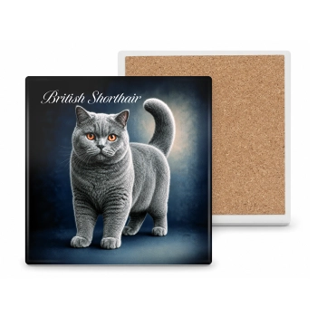 Podkładka ceramiczna, kwadratowa - Koty British Shorthair (CARMANI)