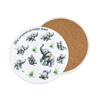 Słoń - Amulet szczęścia podkładka ceram/korkowa (CARMANI)