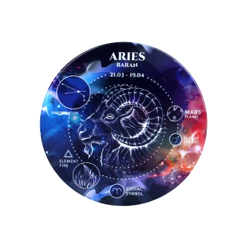 Kpl. 4 podkładek ceramicznych, okrągłe - Znaki zodiaku, Baran (CARMANI)