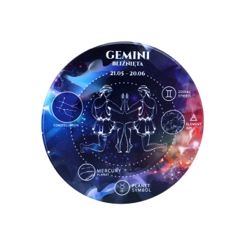 Kpl. 4 podkładek ceramicznych, okrągłe - Znaki zodiaku, Bliźnięta (CARMANI)