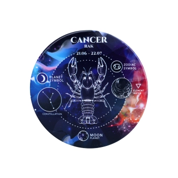 Kpl. 4 podkładek ceramicznych, okrągłe - Znaki zodiaku, Rak (CARMANI)
