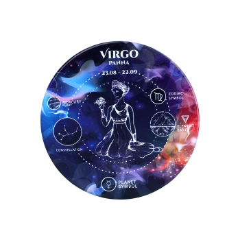 Kpl. 4 podkładek ceramicznych, okrągłe - Znaki zodiaku, Panna (CARMANI)