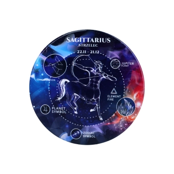 Kpl. 4 podkładek ceramicznych, okrągłe - Znaki zodiaku, Strzelec (CARMANI)