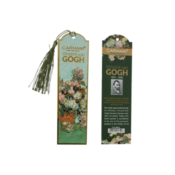 Kpl. 12 zakładek do książki - V. van Gogh, Róże w wazonie (CARMANI)