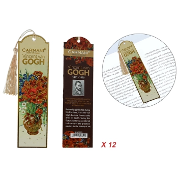 Kpl. 12 zakładek do książki - V. van Gogh, Maki w wazonie (CARMANI)