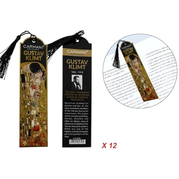 Kpl. 12 zakładek do książki - G. Klimt, Pocałunek (CARMANI)