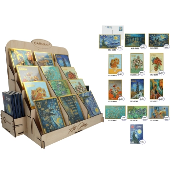 Display, pocztówki - V. van Gogh, mix wzorów (CARMANI)