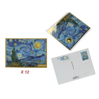 Kpl. 12 pocztówek - V. van Gogh, Gwiaździsta Noc (CARMANI)
